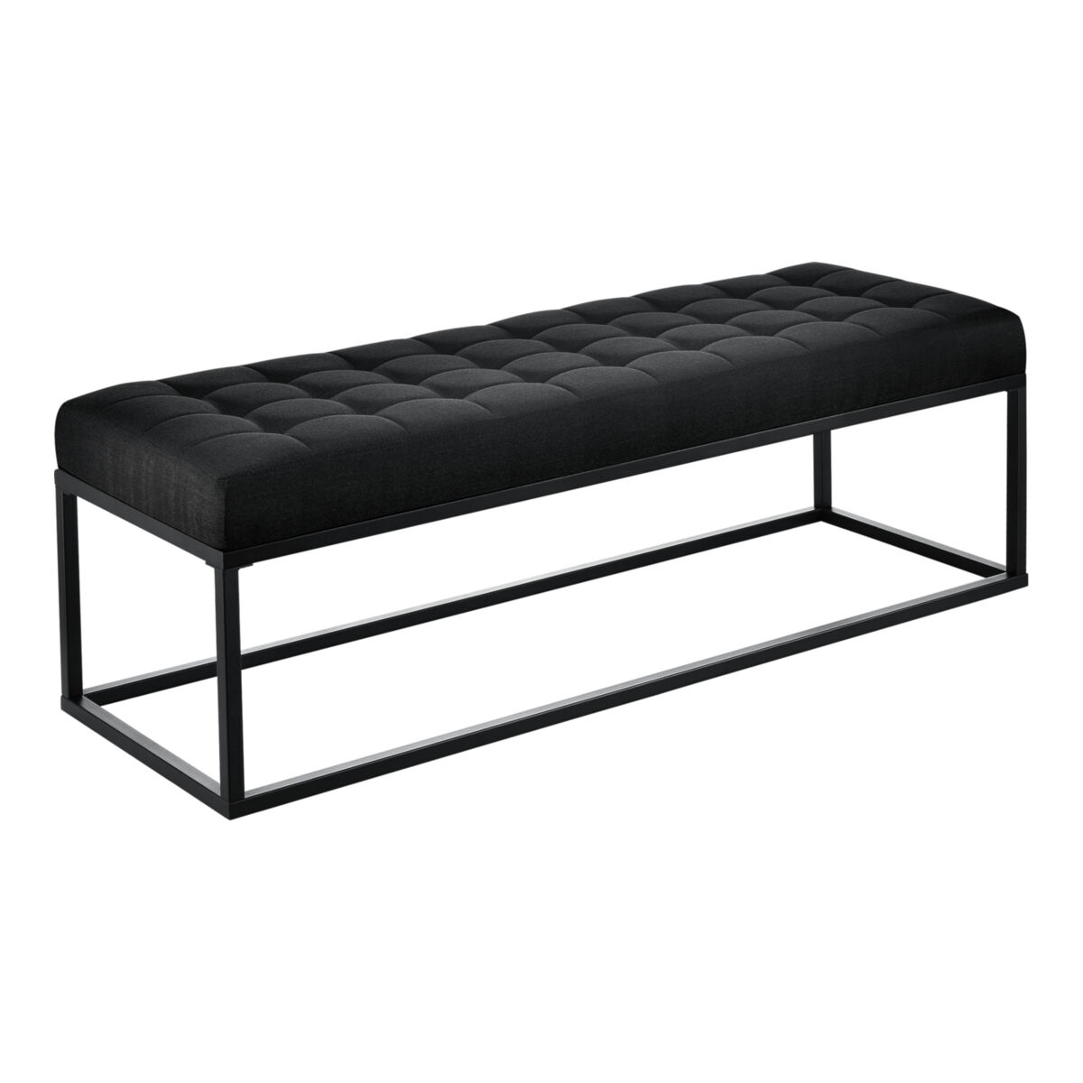 Banco salta tapizado/alcolchado tela / metal 120 x 40 x 38 cm negro [pro.tec]