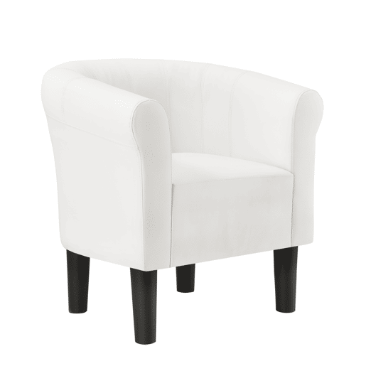Poltrona Relax Jelgava plástico couro sintético 70x70x58 cm branco en.casa