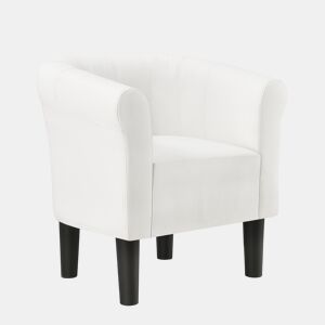 Poltrona Relax Jelgava plástico couro sintético 70x70x58 cm branco en.casa