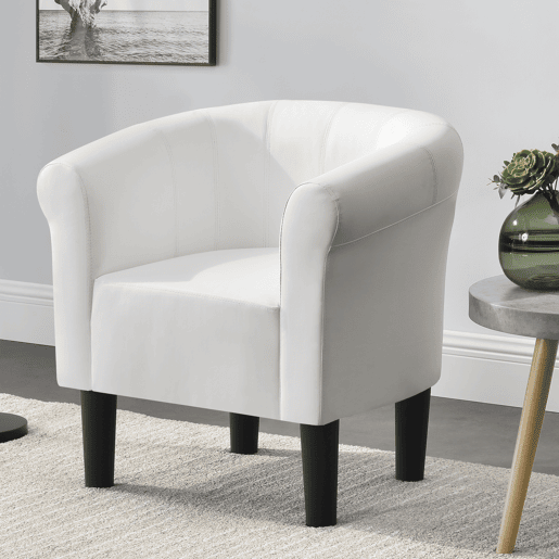 Poltrona Relax Jelgava plástico couro sintético 70x70x58 cm branco en.casa