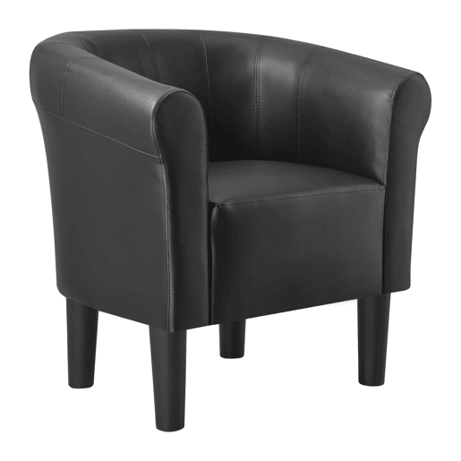 Poltrona Relax Jelgava plástico couro sintético 70x70x58 cm preto en.casa