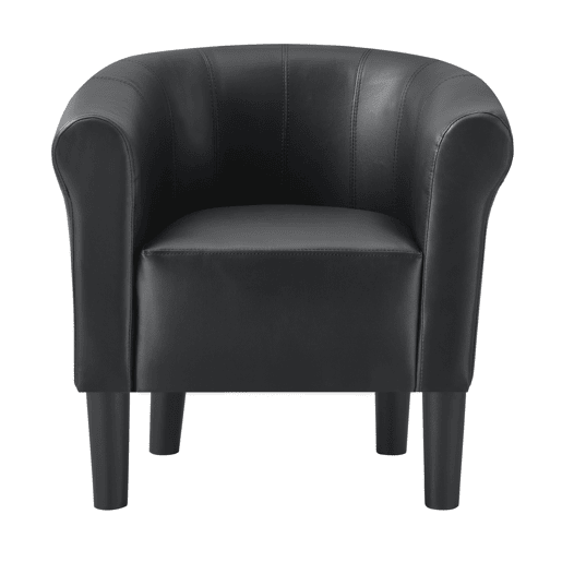 Poltrona Relax Jelgava plástico couro sintético 70x70x58 cm preto en.casa
