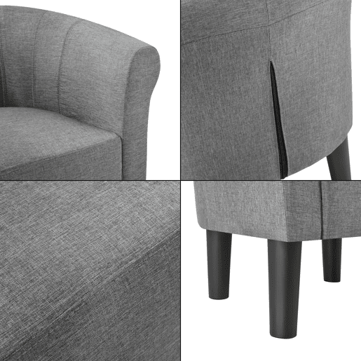 Poltrona Relax Jelgava plástico 100 % poliéster 70x70x58 cm cinzento en.casa