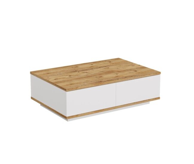 Mesa de centro Catalina 2 puertas blanco/natural 28,6x90x60cm