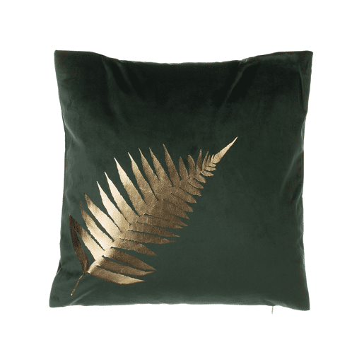 Conjunto de 2 almofadas decorativas FERN Veludo 45 x 45 cm Verde escuro Padrão de plantas