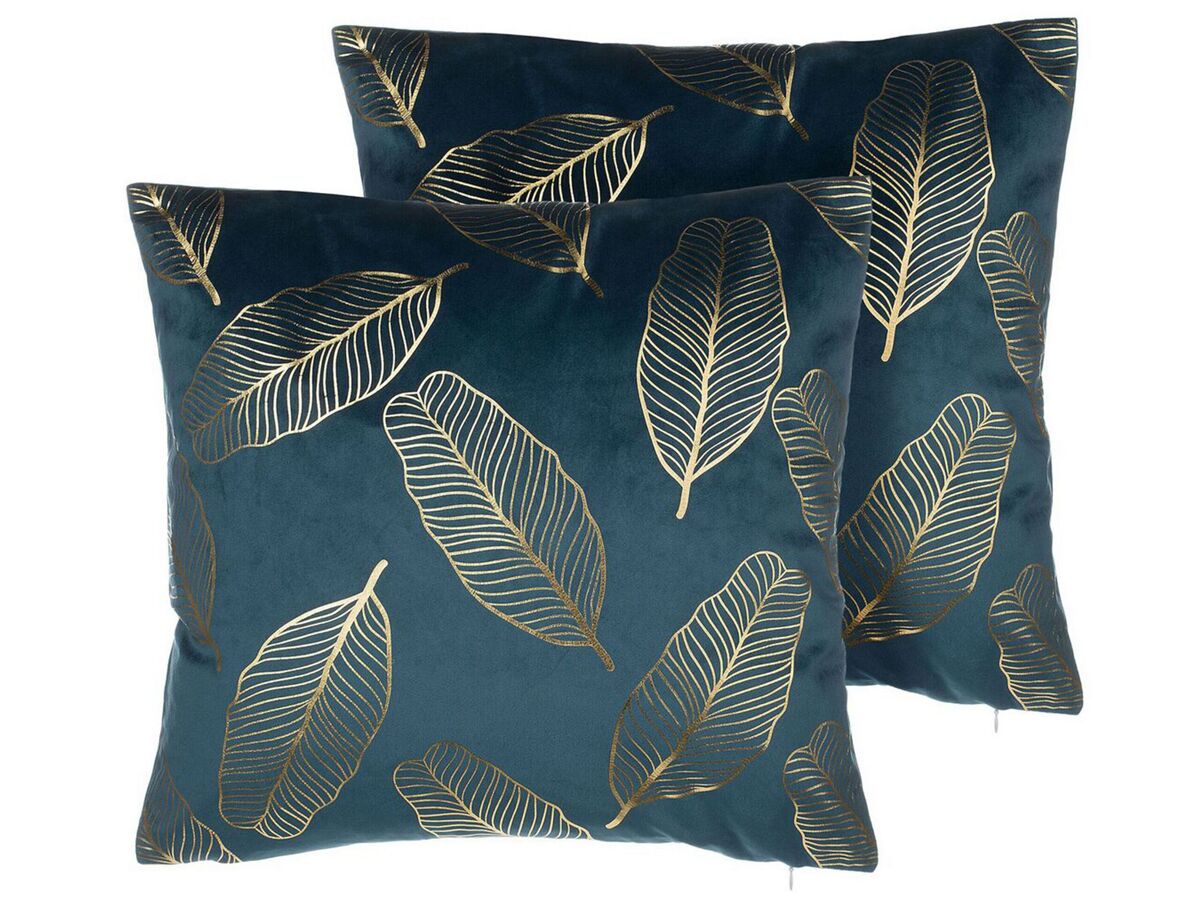 Beliani Cojín decorativo FREESIA 45x45 Azul/ Verde