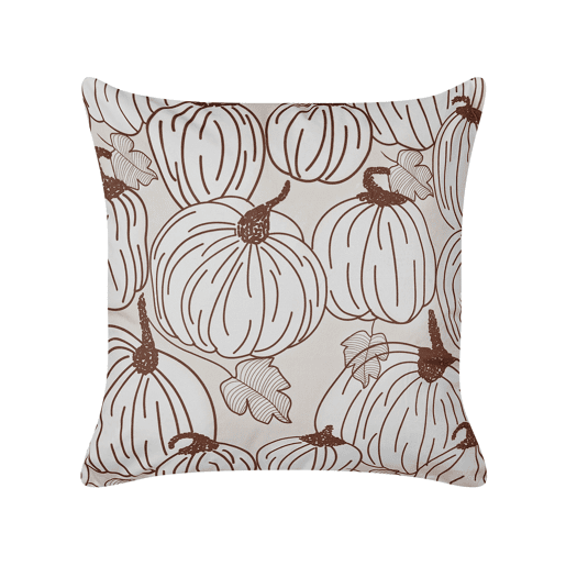 Conjunto de 2 almofadas decorativas GOURD Veludo 45 x 45 cm Creme Padrão de plantas