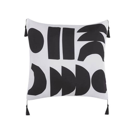 Conjunto de 2 almofadas decorativas LIRIOPE 45 x 45 cm PretoBranco Padrão geométrico