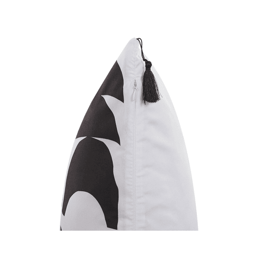 Conjunto de 2 almofadas decorativas LIRIOPE 45 x 45 cm PretoBranco Padrão geométrico