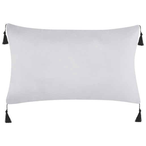 Conjunto de 2 almofadas decorativas LIRIOPE 30 x 50 cm PretoBranco Padrão geométrico