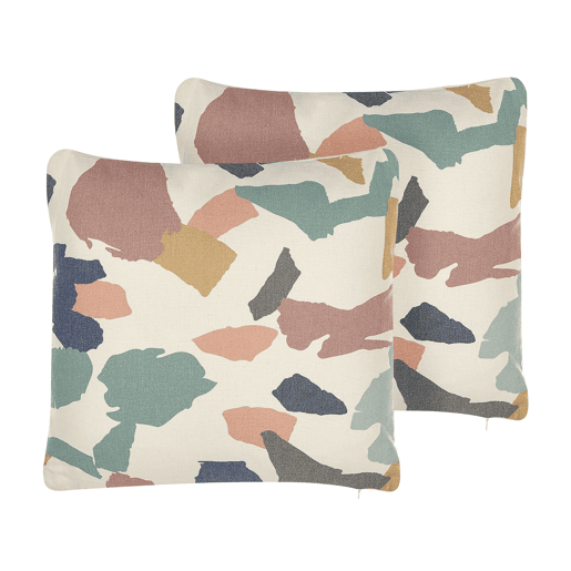 Conjunto de 2 almofadas decorativas FOTHERGILLA 45 x 45 cm Multicolor Padrão abstracto