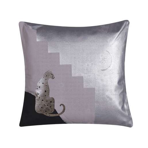 Conjunto de 2 almofadas decorativas DIGITALIS Algodão 45 x 45 cm Cinzento Padrão abstracto