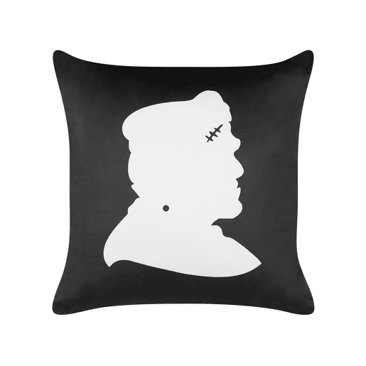 Conjunto de 2 almofadas decorativas FRANKLINIA Veludo 45 x 45 cm Preto Padrão abstracto