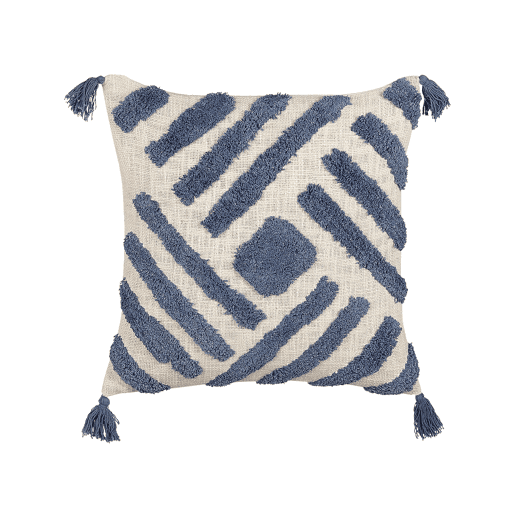 Conjunto de 2 almofadas decorativas JACARANDA Algodão 45 x 45 cm Azul Padrão geométrico