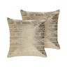 Conjunto de 2 almofadas decorativas OUJDA Algodão 50 x 50 cm Dourado Padrão geométrico