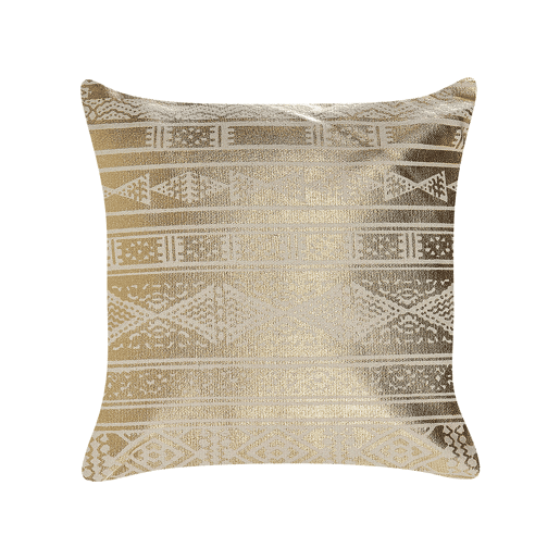 Conjunto de 2 almofadas decorativas OUJDA Algodão 50 x 50 cm Dourado Padrão geométrico