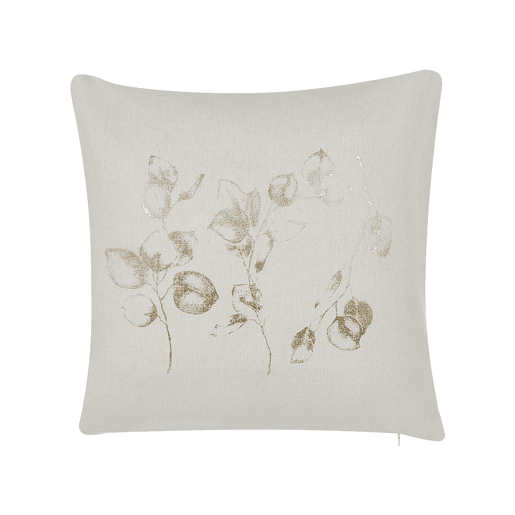 Conjunto de 2 almofadas decorativas GOMPHRENA 45 x 45 cm Creme claro Padrão de plantas