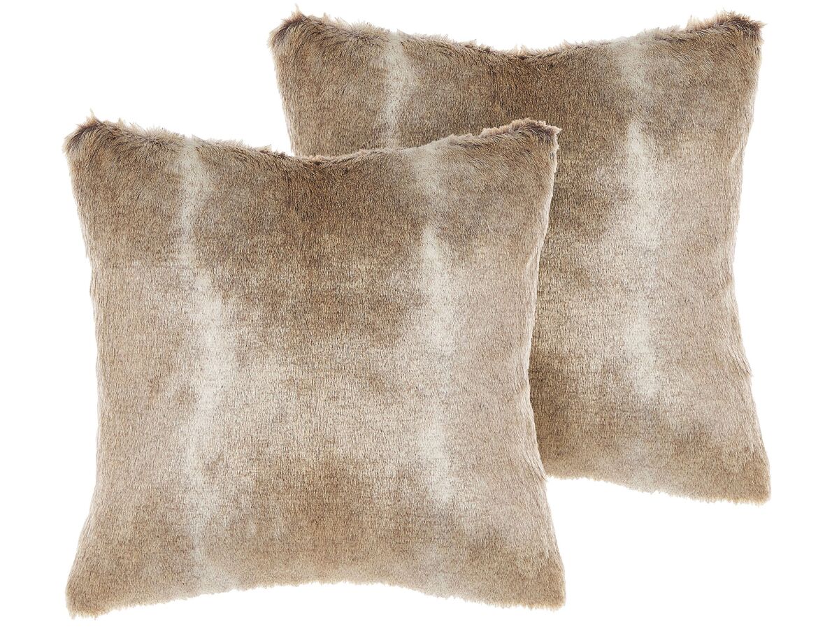 Beliani Cojín decorativo HORDEUM 45x45 Marrón Claro