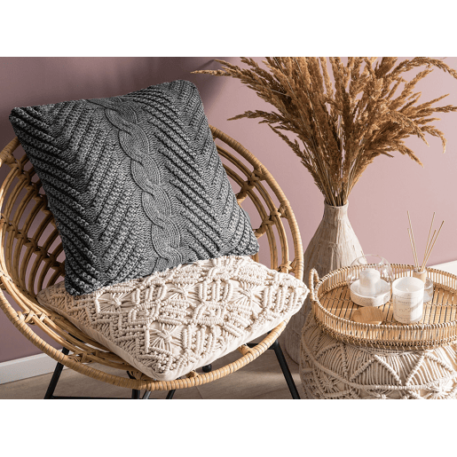 Conjunto de 2 almofadas decorativas KONNI Algodão 45 x 45 cm Cinzento Padrão chevrón
