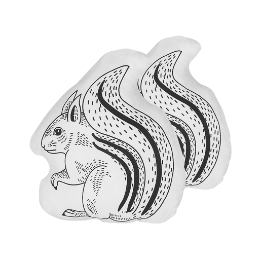 Conjunto de 2 almofadas decorativas KOLKATA Algodão 42 x 48 cm Branco Esquilo