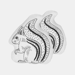 Conjunto de 2 almofadas decorativas KOLKATA Algodão 42 x 48 cm Branco Esquilo