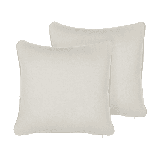 Conjunto de 2 almofadas decorativas HELIOTROPE 45 x 45 cm Branco Sólido