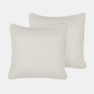 Conjunto de 2 almofadas decorativas HELIOTROPE 45 x 45 cm Branco Sólido
