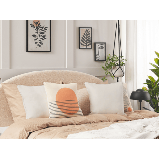 Conjunto de 2 almofadas decorativas HELIOTROPE 45 x 45 cm Branco Sólido