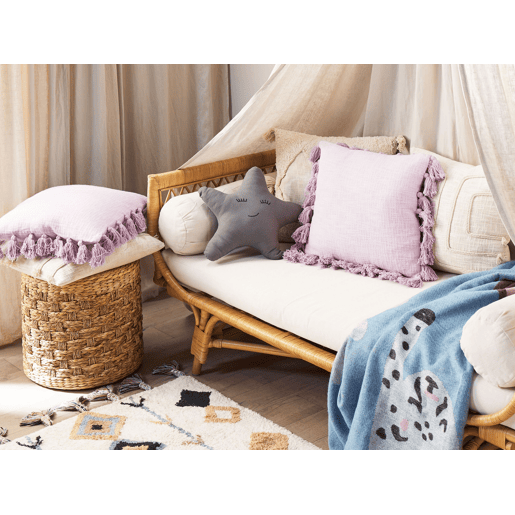 Conjunto de 2 almofadas decorativas LYNCHIS Algodão 45 x 45 cm Rosa