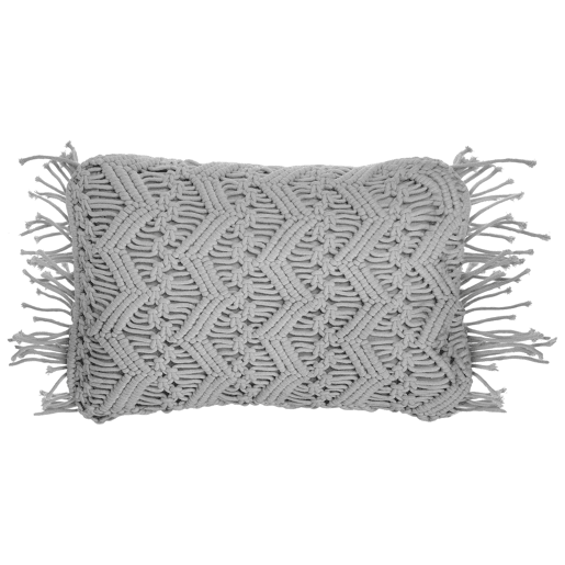 Conjunto de 2 almofadas decorativas KIRIKKALE Algodão 30 x 45 cm Cinzento Padrão geométrico