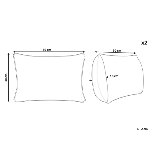 Conjunto de 2 almofadas decorativas INULA Algodão 30 x 50 cm Laranja Padrão geométrico
