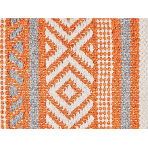 Conjunto de 2 almofadas decorativas INULA Algodão 30 x 50 cm Laranja Padrão geométrico