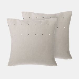 Conjunto de 2 almofadas decorativas GAURA 45 x 45 cm Creme claro Sólido