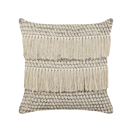 Conjunto de 2 almofadas decorativas IRESINE Algodão 45 x 45 cm Creme Padrão geométrico