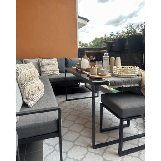 Conjunto de 2 almofadas decorativas IRESINE Algodão 45 x 45 cm Creme Padrão geométrico