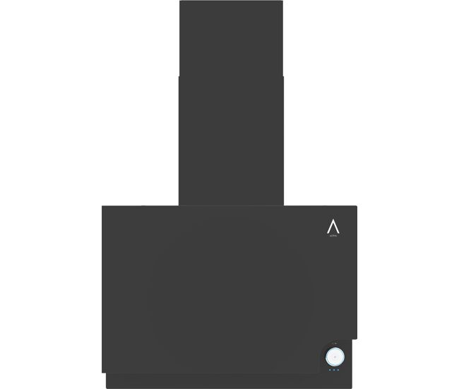Campana decorativa alpha gea elite cristal negro doble zona de absorción 650 m3, tira led, mando iluminado **alta gama**