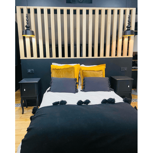 Conjunto de 2 almofadas decorativas LYTHRUM Algodão 45 x 45 cm Preto Sólido