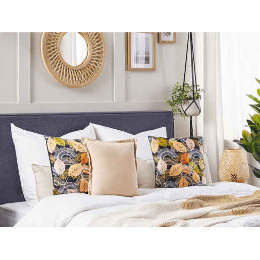 Conjunto de 2 almofadas decorativas LAGURUS Veludo 45 x 45 cm Multicolor Padrão de plantas