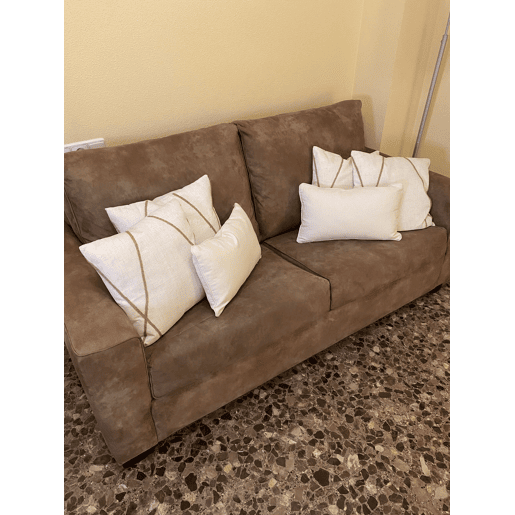 Conjunto de 2 almofadas decorativas LICUALA 45 x 45 cm Creme Padrão geométrico