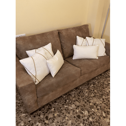 Conjunto de 2 almofadas decorativas LICUALA 45 x 45 cm Creme Padrão geométrico
