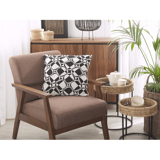 Conjunto de 2 almofadas decorativas KOTURE Algodão 45 x 45 cm PretoBranco Padrão geométrico