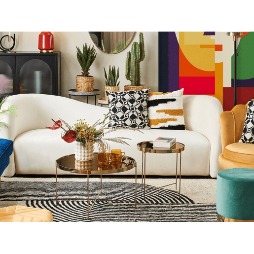 Conjunto de 2 almofadas decorativas KOTURE Algodão 45 x 45 cm PretoBranco Padrão geométrico