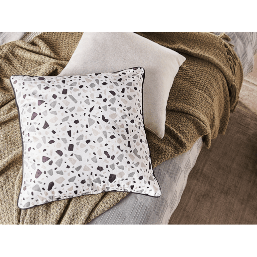 Conjunto de 2 almofadas decorativas LAVENDER Veludo 45 x 45 cm Branco Efeito terrazzo