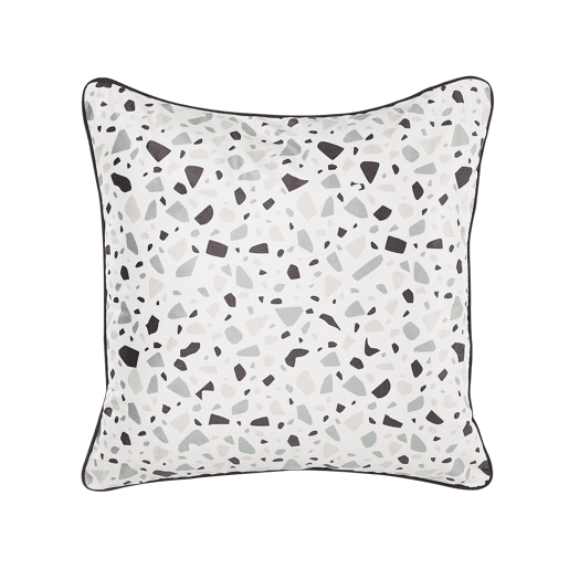 Conjunto de 2 almofadas decorativas LAVENDER Veludo 45 x 45 cm Branco Efeito terrazzo