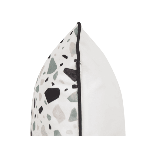 Conjunto de 2 almofadas decorativas LAVENDER Veludo 45 x 45 cm Branco Efeito terrazzo