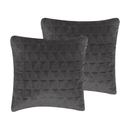 Conjunto de 2 almofadas decorativas LALAM Algodão 45 x 45 cm Cinzento Padrão geométrico