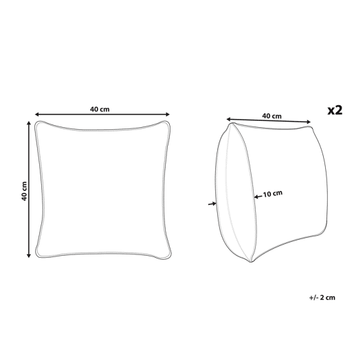 Conjunto de 2 almofadas decorativas LALAM Algodão 45 x 45 cm Cinzento Padrão geométrico