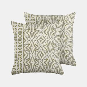 Conjunto de 2 almofadas decorativas LARICS Algodão 45 x 45 cm Verde Padrão oriental