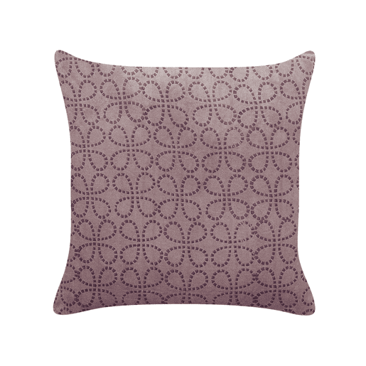 Conjunto de 2 almofadas decorativas LARKSPUR Veludo 45 x 45 cm Rosa Padrão geométrico