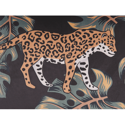 Conjunto de 2 almofadas decorativas KUHI Veludo 45 x 45 cm Preto Padrão animal